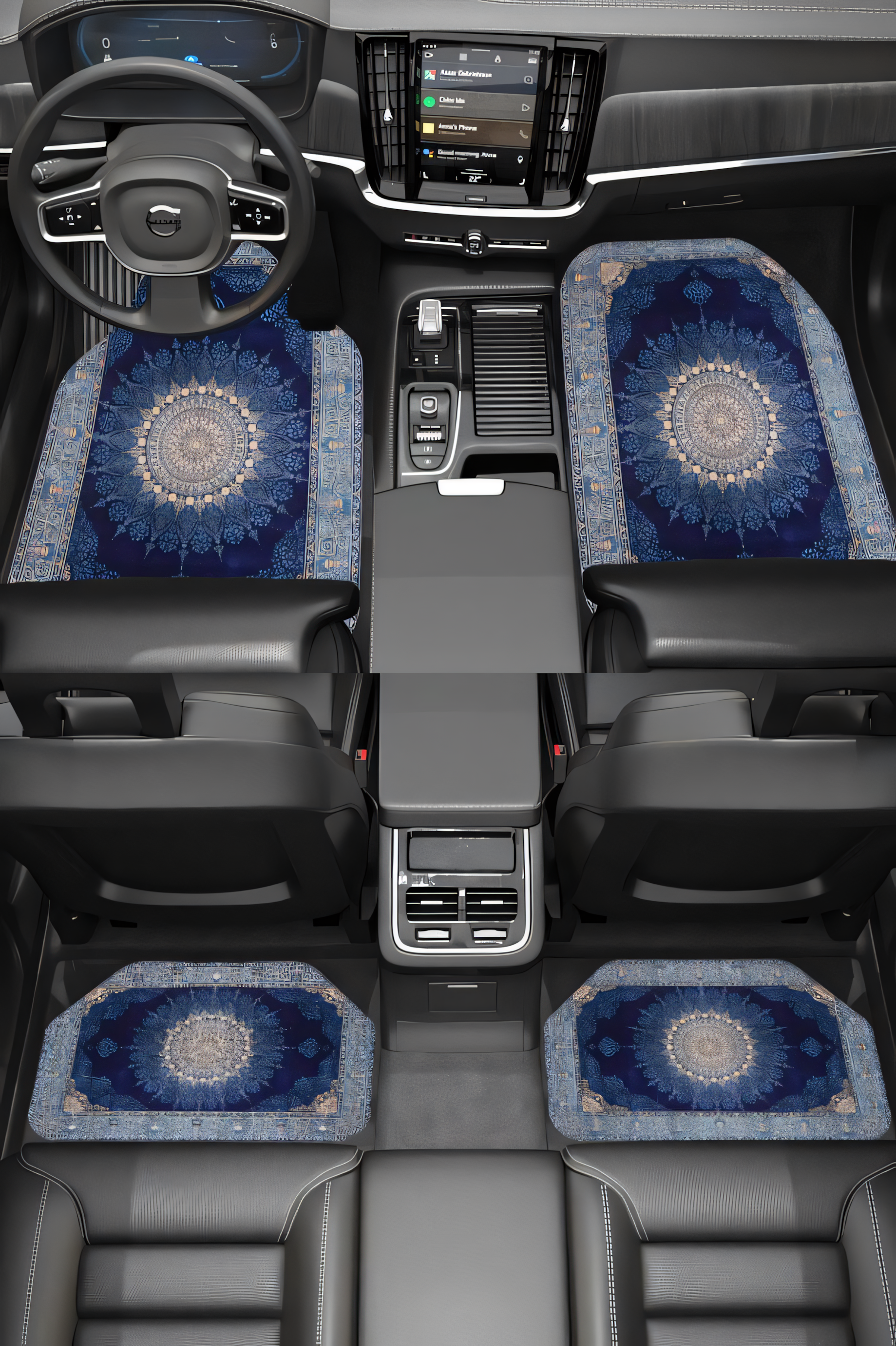 MOTİF PASPAS SAFİR  Dekoratif Desenli Oto Paspas Takımı